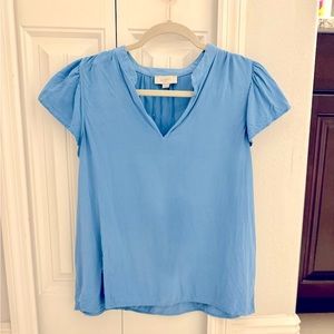 Loft Blue Short Sleeve Blouse